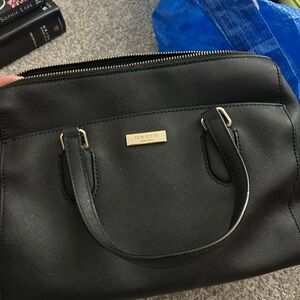 Kate Spade Black Satchel with Gold Accents